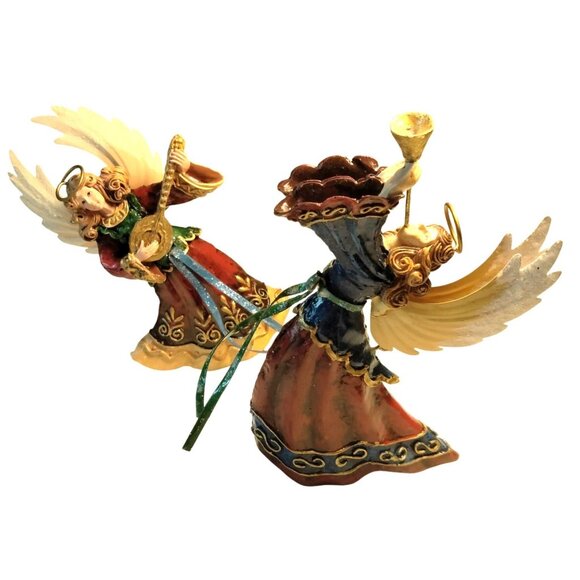 Angel Figurine Ornament Horn Lute Christmas Hark Lot 2 - Picture 2 of 7